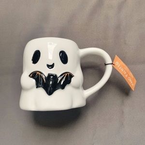 Halloween Ghost Holding Bat Mug